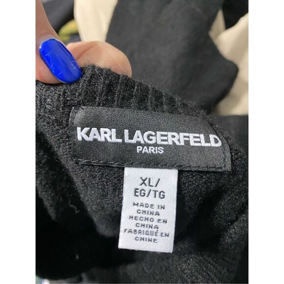 Size XL women’s black color with rhinestones sign Karl Lagerfeld NWT - Picture 9 of 10